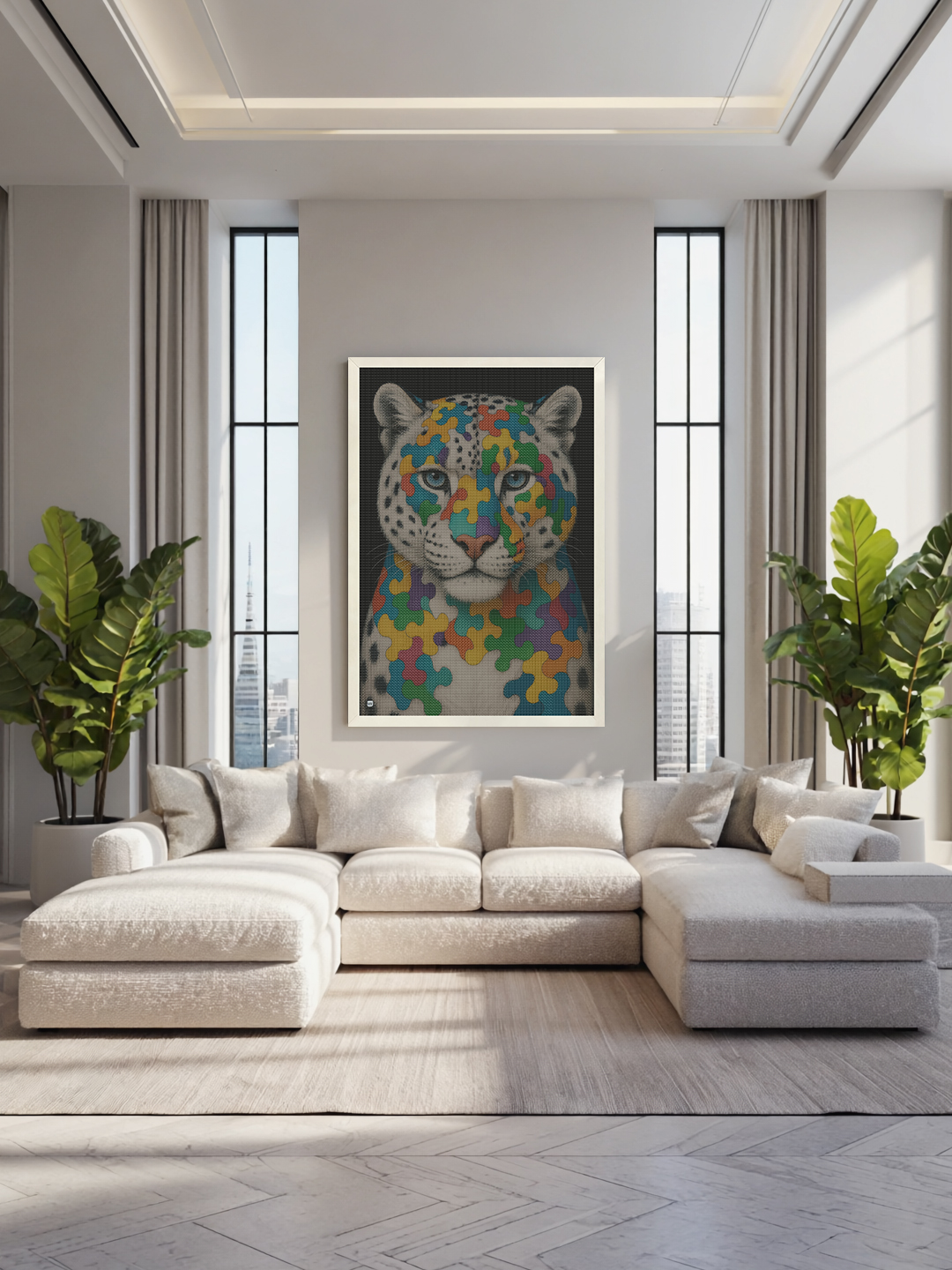 Room with Marmo Nero artwork